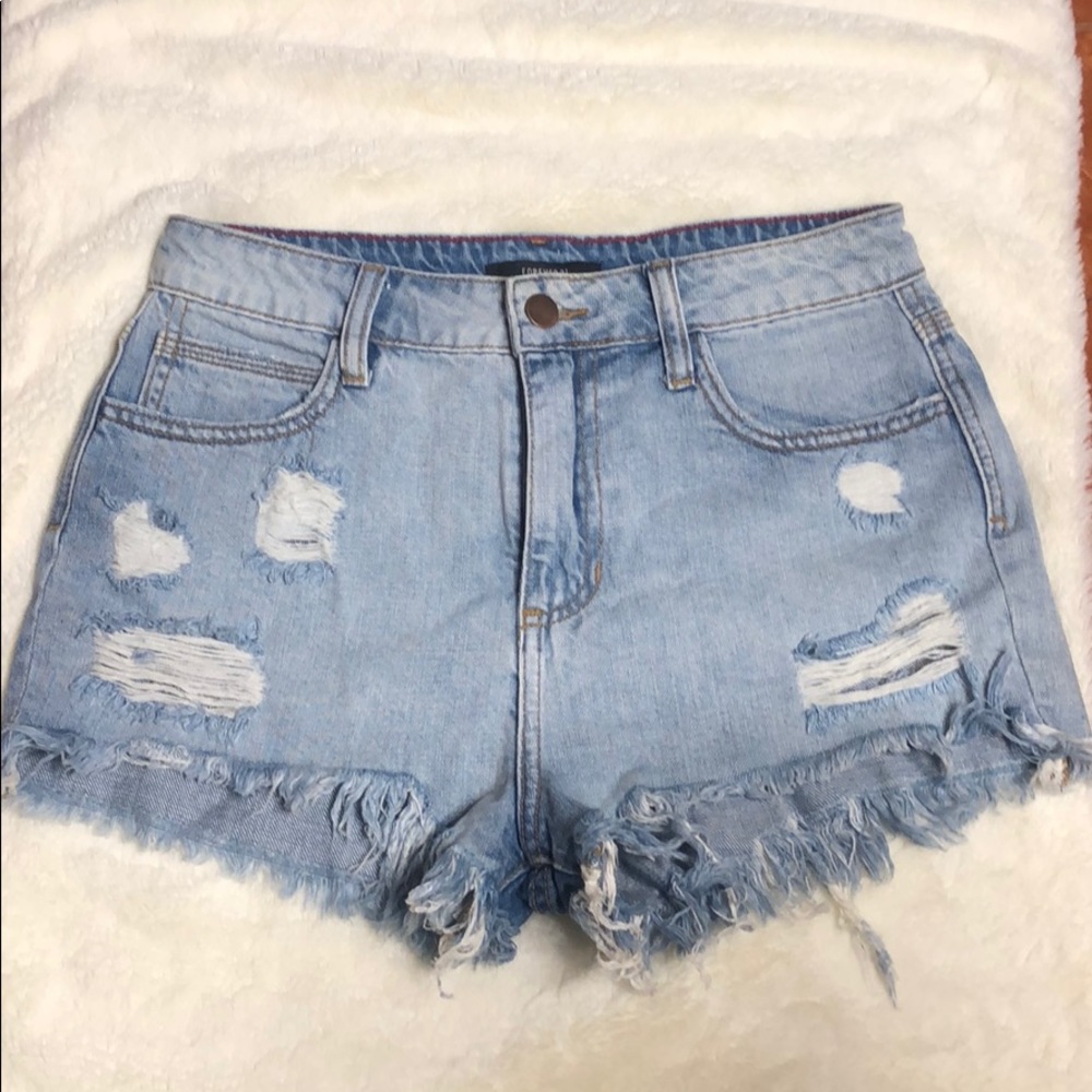 Forever 21 distressed high waisted shorts